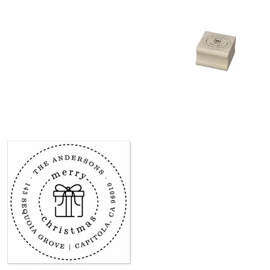 カスタムクリスマスギフト家族の名前差出人住所 ラバースタンプ (押印)