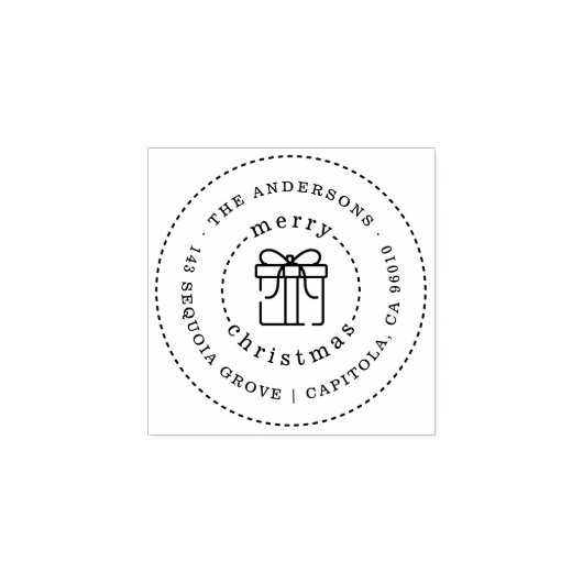 カスタムクリスマスギフト家族の名前差出人住所 ラバースタンプ (インプリント)
