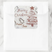 カスタムクリスマスクッキーのギフトシール スクエアシール (バッグ)