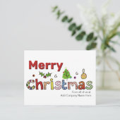 カスタムクリスマスグリーティングカード 顧客へのホリデーシーズンのメッセージ ポストカード (スタンド正面)