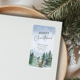 カスタムクリスマスグリーンウォーター差出人住所 ラベル