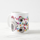 カスタムクリスマスグレートデーンヘッドサンタハットドッグ コーヒーマグカップ (正面左)