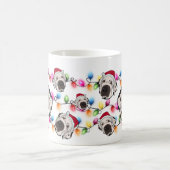 カスタムクリスマスグレートデーンヘッドサンタハットドッグ コーヒーマグカップ (中央)