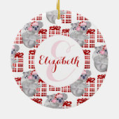 カスタムクリスマスコアラスホワイト セラミックオーナメント (裏面)