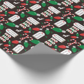 カスタムクリスマスサンタ&ライト ラッピングペーパー (角)