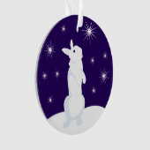 カスタムクリスマスサークルオーナメントウサギ オーナメント (正面)