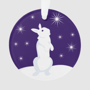 カスタムクリスマスサークルオーナメントウサギ オーナメント