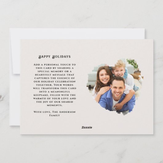 カスタムクリスマスシンプル4フォトホリデーカード シーズンカード (裏面)