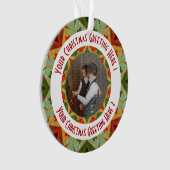 カスタムクリスマススターすてきグリーンフォトグリーティング オーナメント (正面)