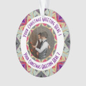 カスタムクリスマススターすてきグレーの写真グリーティング オーナメント (正面)