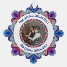 カスタムクリスマススターすてきブルーフォトグリーティング