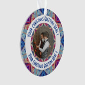 カスタムクリスマススターすてきブルーフォトグリーティング オーナメント (正面)