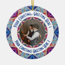 カスタムクリスマススターすてきブルーフォトグリーティング