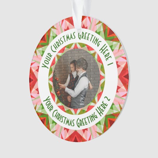 カスタムクリスマススターすてきレッドおもしろい写真グリーティング オーナメント (正面)