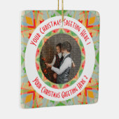 カスタムクリスマススターメリーグリーンフォトグリーティング セラミックオーナメント (右)