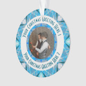 カスタムクリスマススター冬のブルーフォトグリーティング オーナメント (正面)