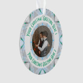 カスタムクリスマススター冬の灰色のフォトグリーティング オーナメント (正面)