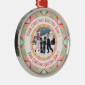 カスタムクリスマススター冬の赤い写真グリーティング メタルオーナメント (右)