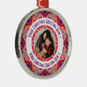 カスタムクリスマススター赤すてきおもしろい紫の写真 メタルオーナメント (右)