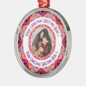 カスタムクリスマススター赤すてきおもしろい紫の写真 メタルオーナメント (左)