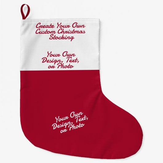 カスタムクリスマスストッキングパーソナライズされた – フォトナム ラージクリスマスストッキング (正面)