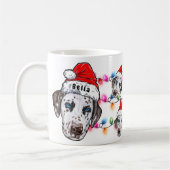 カスタムクリスマスダルマチアンヘッドサンタハットドッグ コーヒーマグカップ (左)