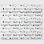 カスタムクリスマスツリーの名前の繰り返しジャンボ ラッピングペーパー (フラット)