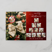 カスタムクリスマスツリークリスマスカード 箔シーズンカード (外側レイダウン)