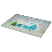 カスタムクリスマスツリースノーマンハウス カッティングボード (角)