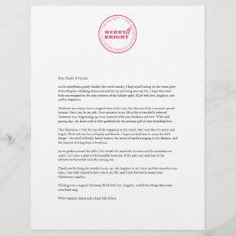 カスタムクリスマステンプレートピンク レターヘッド