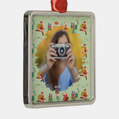 カスタムクリスマステンプレートフォトフレーム、クリスマス メタルオーナメント (右)