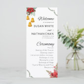 カスタムクリスマステーマ花結婚式プログラム (スタンド正面)
