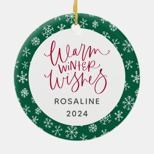 カスタムクリスマスドッグまたは猫の記念写真 セラミックオーナメント (裏面)