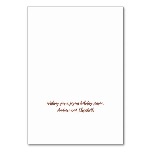 カスタムクリスマスノールギフトラベルまたはゲスト座席表 テーブルナンバー (裏面)