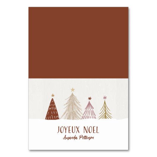 カスタムクリスマスノールギフトラベルまたはゲスト座席表 テーブルナンバー (正面)