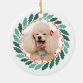 カスタムクリスマスパステルピンクプードルオーナメント セラミックオーナメント (裏面)