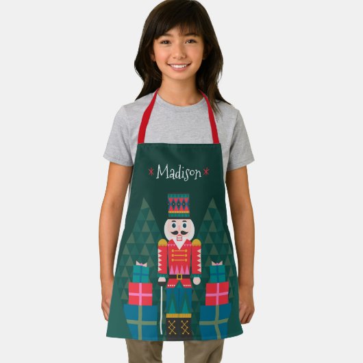 カスタムクリスマスパーソナライズされた幾何学的くるみ割り エプロン (インサイチュ)