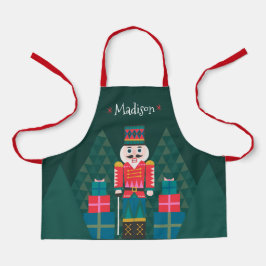 カスタムクリスマスパーソナライズされた幾何学的くるみ割り エプロン