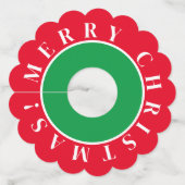 カスタムクリスマスパーティーうろこワイングラスラベル ワイングラスタグ (正面)