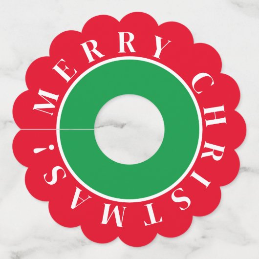 カスタムクリスマスパーティーうろこワイングラスラベル ワイングラスタグ (正面)