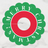 カスタムクリスマスパーティーうろこワイングラスラベル ワイングラスタグ (裏面)