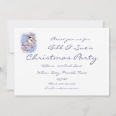 カスタムクリスマスパーティー招待状バードウィンターベリー 招待状 (裏面)