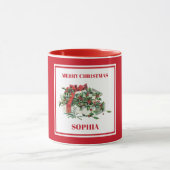 カスタムクリスマスフェスティバルヴィンテージクリスマスプレゼント マグカップ (中央)