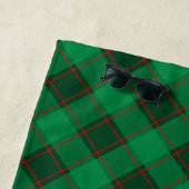 カスタムクリスマスフォトフレーム赤と緑の格子模様 ビーチタオル (インサイチュ)