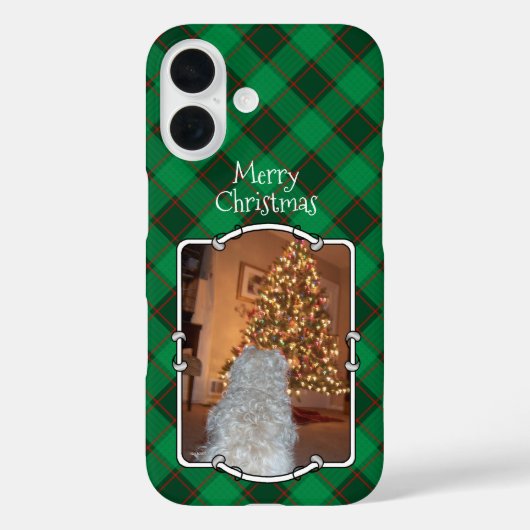 カスタムクリスマスフォトフレーム赤と緑の格子模様 Case-Mate iPhoneケース (裏面)