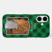 カスタムクリスマスフォトフレーム赤と緑の格子模様 Case-Mate iPhoneケース (裏面 (横))