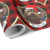 カスタムクリスマスフォトフレーム赤と黒の格子模様 ラッピングペーパー (ロールコーナー)