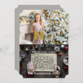 カスタムクリスマスフラットカードに写真を追加 シーズンカード (正面/裏面)