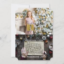 カスタムクリスマスフラットカードに写真を追加 シーズンカード