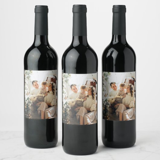 カスタムクリスマスフード&ドリンク編集可能ラベルセット ワインラベル (ボトル)